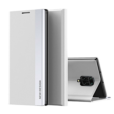 Custodia Portafoglio In Pelle Cover con Supporto Q01H per Xiaomi Poco M2 Pro Argento