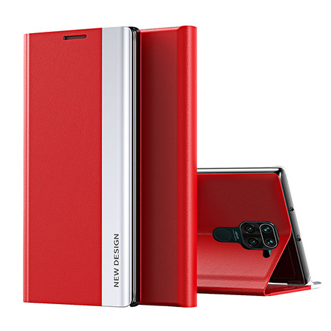 Custodia Portafoglio In Pelle Cover con Supporto Q01H per Xiaomi Redmi 10X 4G Rosso