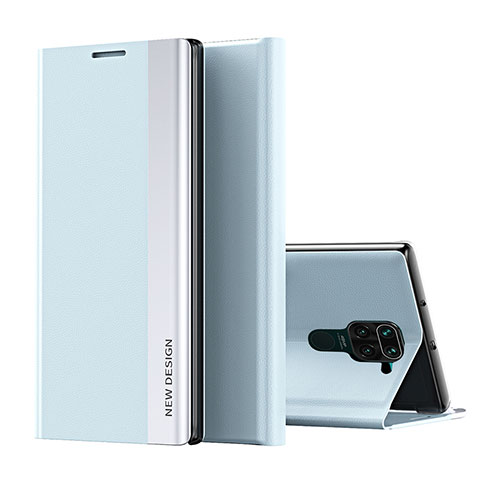 Custodia Portafoglio In Pelle Cover con Supporto Q01H per Xiaomi Redmi Note 9 Cielo Blu