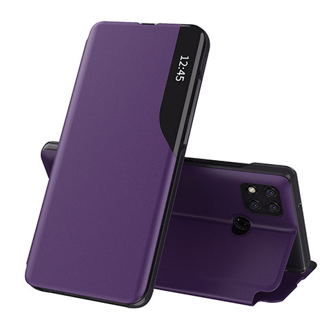 Custodia Portafoglio In Pelle Cover con Supporto Q02H per Xiaomi Redmi 9C NFC Viola