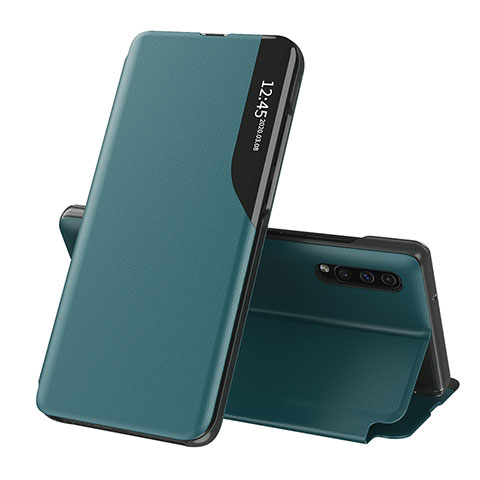 Custodia Portafoglio In Pelle Cover con Supporto QH1 per Samsung Galaxy A50S Verde