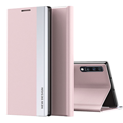 Custodia Portafoglio In Pelle Cover con Supporto QH1 per Samsung Galaxy A70 Oro Rosa