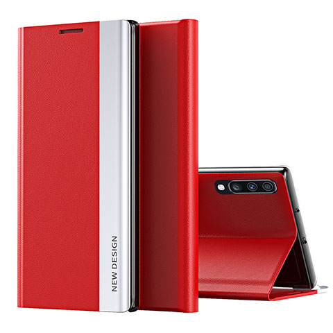 Custodia Portafoglio In Pelle Cover con Supporto QH1 per Samsung Galaxy A70 Rosso