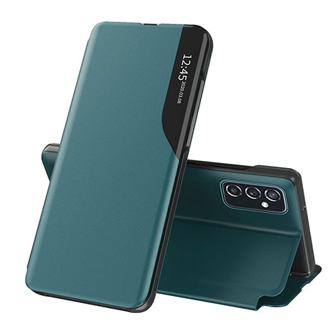 Custodia Portafoglio In Pelle Cover con Supporto QH1 per Samsung Galaxy M52 5G Verde