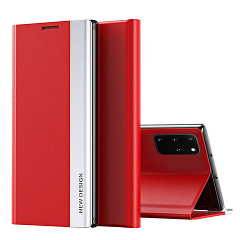 Custodia Portafoglio In Pelle Cover con Supporto QH1 per Samsung Galaxy S20 Plus 5G Rosso