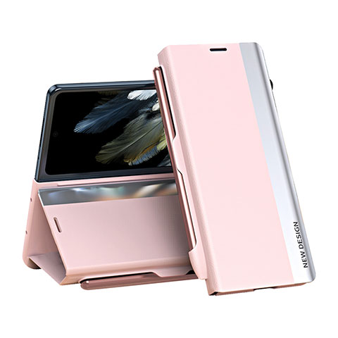Custodia Portafoglio In Pelle Cover con Supporto QH2 per OnePlus Open 5G Rosa