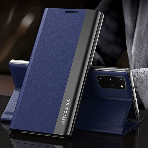 Custodia Portafoglio In Pelle Cover con Supporto QH2 per Samsung Galaxy S20 Plus Blu