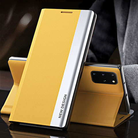 Custodia Portafoglio In Pelle Cover con Supporto QH2 per Samsung Galaxy S20 Plus Giallo