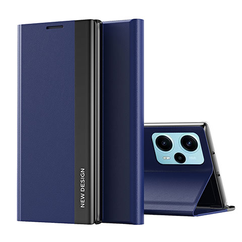 Custodia Portafoglio In Pelle Cover con Supporto QH2 per Xiaomi Poco F5 5G Blu