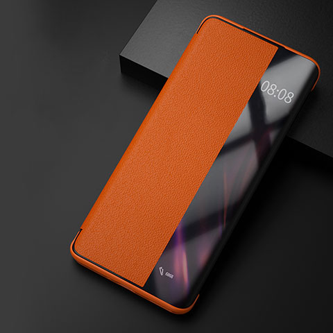 Custodia Portafoglio In Pelle Cover con Supporto QK1 per Xiaomi Mi 13 Ultra 5G Arancione