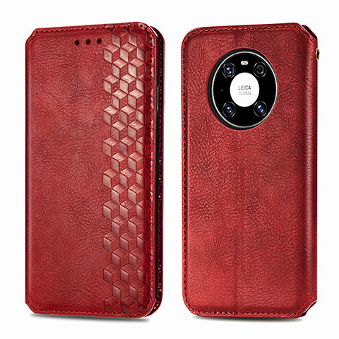 Custodia Portafoglio In Pelle Cover con Supporto S01D per Huawei Mate 40 Pro Rosso