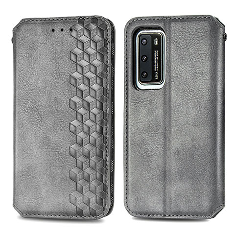 Custodia Portafoglio In Pelle Cover con Supporto S01D per Huawei P40 Grigio