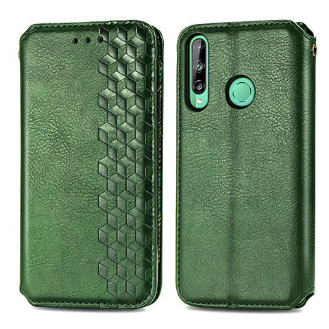 Custodia Portafoglio In Pelle Cover con Supporto S01D per Huawei Y7p Verde