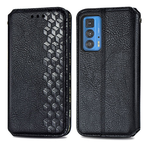 Custodia Portafoglio In Pelle Cover con Supporto S01D per Motorola Moto Edge 20 Pro 5G Nero