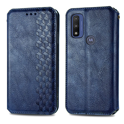 Custodia Portafoglio In Pelle Cover con Supporto S01D per Motorola Moto G Pure Blu