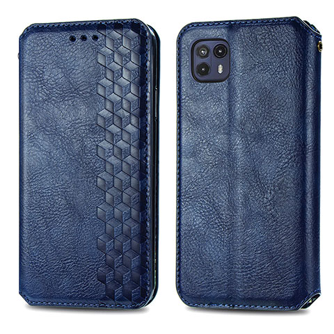 Custodia Portafoglio In Pelle Cover con Supporto S01D per Motorola Moto G50 5G Blu