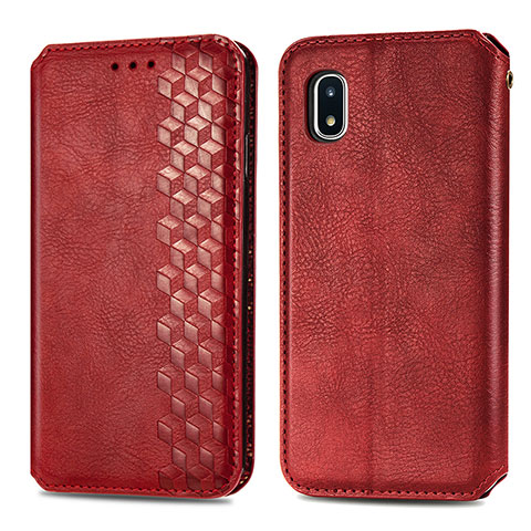 Custodia Portafoglio In Pelle Cover con Supporto S01D per Samsung Galaxy A20 SC-02M SCV46 Rosso