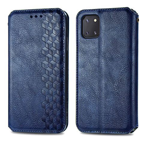 Custodia Portafoglio In Pelle Cover con Supporto S01D per Samsung Galaxy A81 Blu