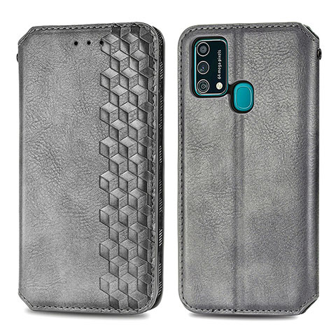 Custodia Portafoglio In Pelle Cover con Supporto S01D per Samsung Galaxy F41 Grigio