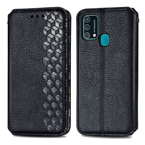 Custodia Portafoglio In Pelle Cover con Supporto S01D per Samsung Galaxy F41 Nero