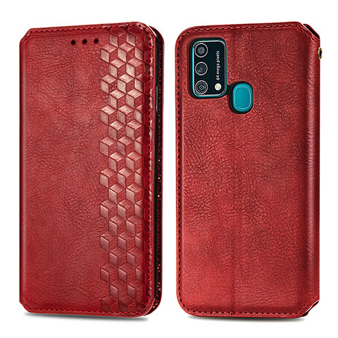 Custodia Portafoglio In Pelle Cover con Supporto S01D per Samsung Galaxy F41 Rosso