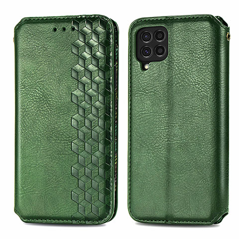 Custodia Portafoglio In Pelle Cover con Supporto S01D per Samsung Galaxy F62 5G Verde