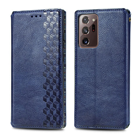 Custodia Portafoglio In Pelle Cover con Supporto S01D per Samsung Galaxy Note 20 Ultra 5G Blu