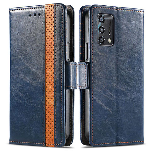 Custodia Portafoglio In Pelle Cover con Supporto S02D per Oppo A74 4G Blu