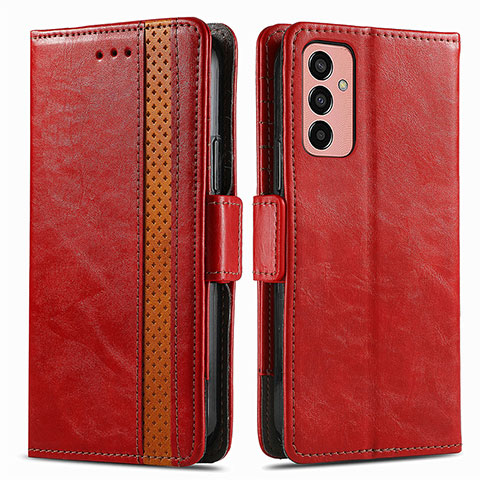 Custodia Portafoglio In Pelle Cover con Supporto S02D per Samsung Galaxy M13 4G Rosso