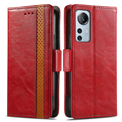 Custodia Portafoglio In Pelle Cover con Supporto S02D per Xiaomi Mi 12S 5G Rosso