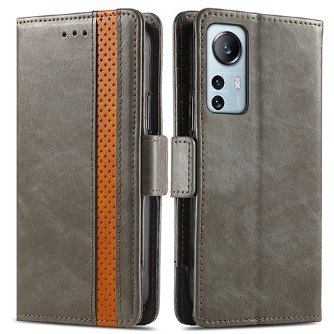 Custodia Portafoglio In Pelle Cover con Supporto S02D per Xiaomi Mi 12S Pro 5G Grigio