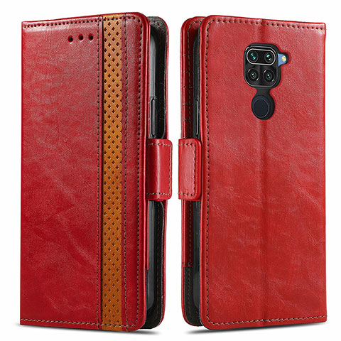 Custodia Portafoglio In Pelle Cover con Supporto S02D per Xiaomi Redmi Note 9 Rosso