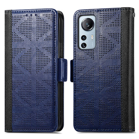 Custodia Portafoglio In Pelle Cover con Supporto S03D per Xiaomi Mi 12 Lite 5G Blu