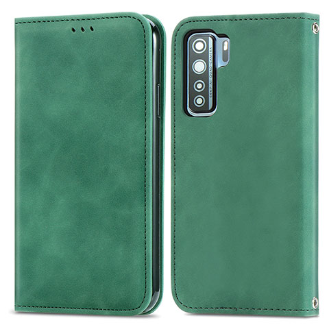 Custodia Portafoglio In Pelle Cover con Supporto S04D per Huawei Nova 7 SE 5G Verde