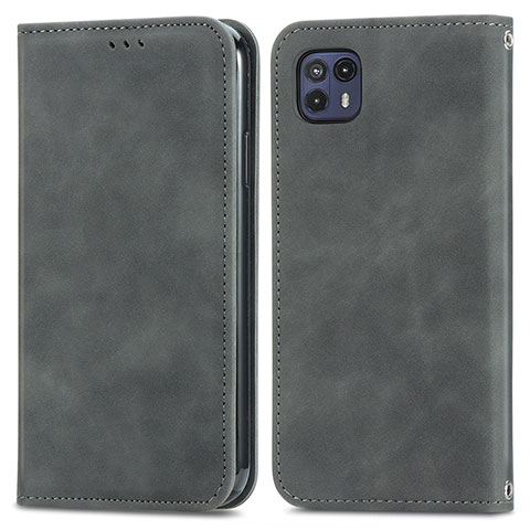 Custodia Portafoglio In Pelle Cover con Supporto S04D per Motorola Moto G50 5G Grigio