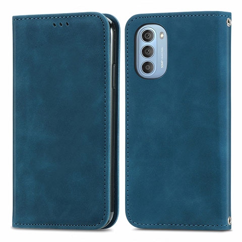 Custodia Portafoglio In Pelle Cover con Supporto S04D per Motorola Moto G51 5G Blu