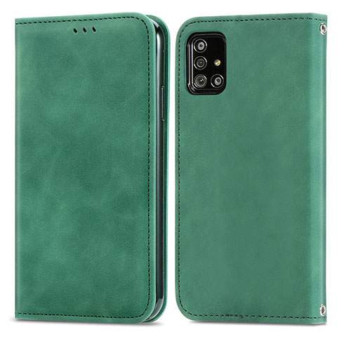 Custodia Portafoglio In Pelle Cover con Supporto S04D per Samsung Galaxy A51 5G Verde