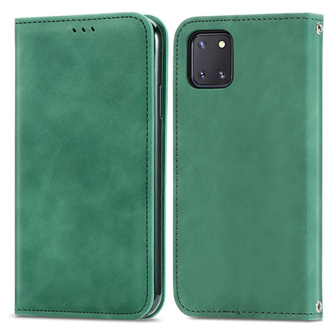 Custodia Portafoglio In Pelle Cover con Supporto S04D per Samsung Galaxy A81 Verde