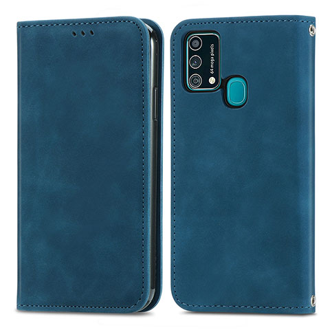 Custodia Portafoglio In Pelle Cover con Supporto S04D per Samsung Galaxy F41 Blu