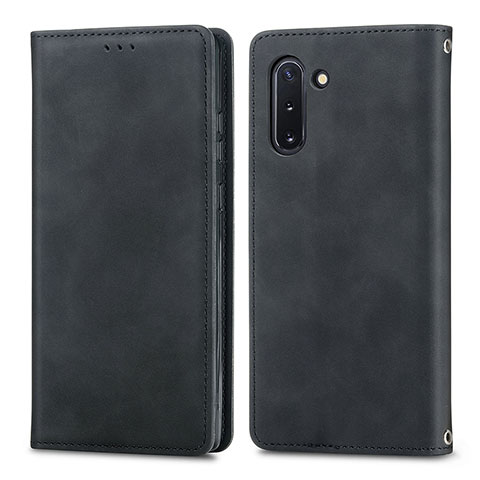 Custodia Portafoglio In Pelle Cover con Supporto S04D per Samsung Galaxy Note 10 5G Nero