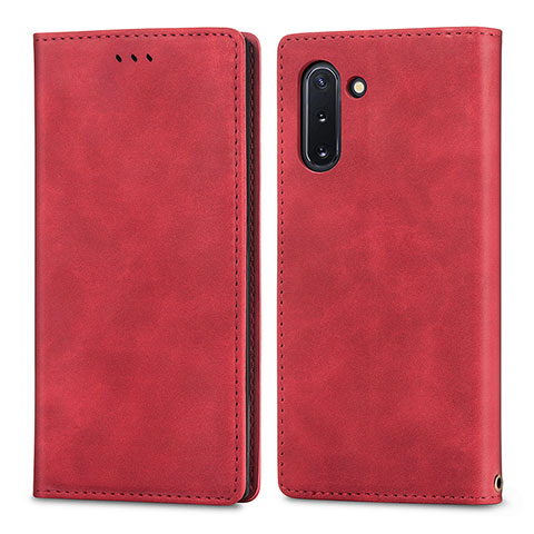 Custodia Portafoglio In Pelle Cover con Supporto S04D per Samsung Galaxy Note 10 5G Rosso
