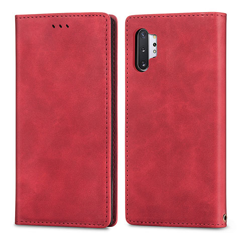 Custodia Portafoglio In Pelle Cover con Supporto S04D per Samsung Galaxy Note 10 Plus 5G Rosso