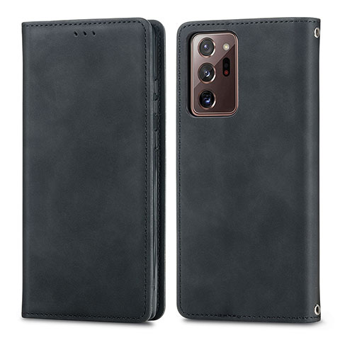 Custodia Portafoglio In Pelle Cover con Supporto S04D per Samsung Galaxy Note 20 Ultra 5G Nero