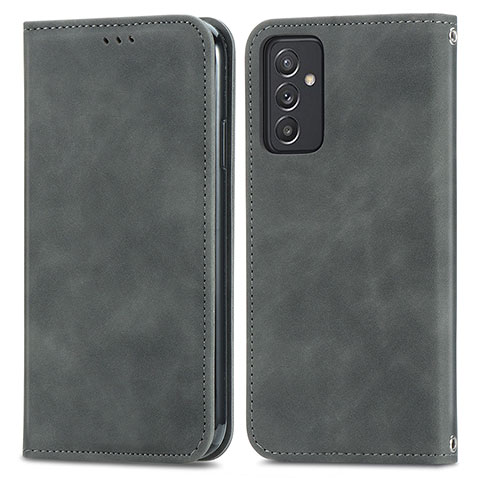 Custodia Portafoglio In Pelle Cover con Supporto S04D per Samsung Galaxy Quantum2 5G Grigio