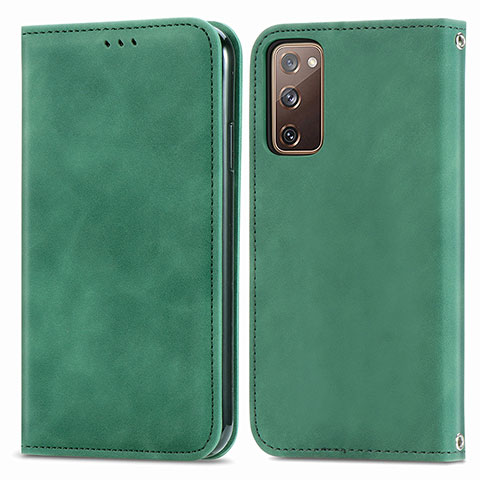 Custodia Portafoglio In Pelle Cover con Supporto S04D per Samsung Galaxy S20 Lite 5G Verde