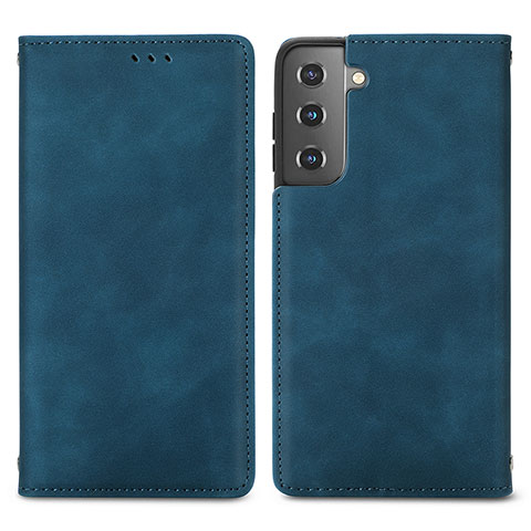 Custodia Portafoglio In Pelle Cover con Supporto S04D per Samsung Galaxy S21 Plus 5G Blu