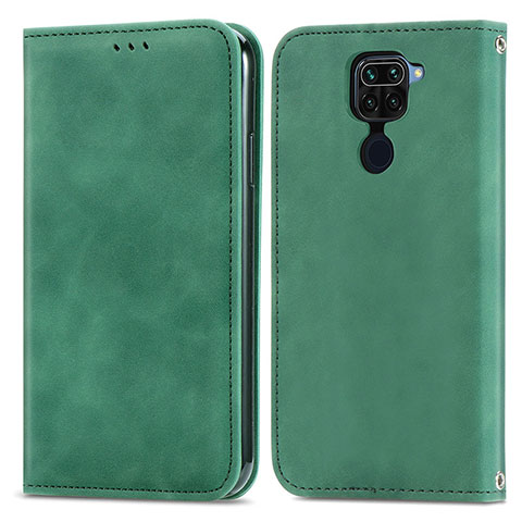 Custodia Portafoglio In Pelle Cover con Supporto S04D per Xiaomi Redmi Note 9 Verde