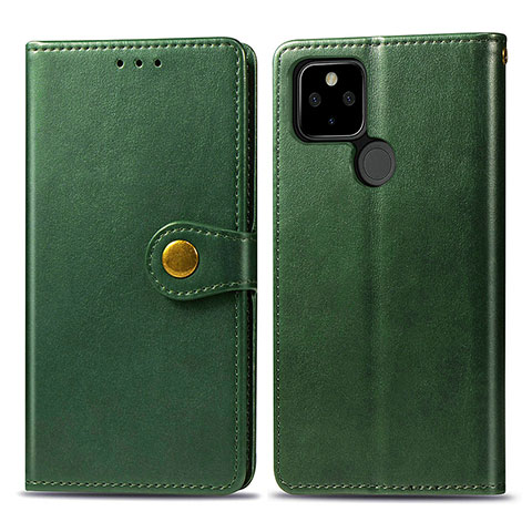 Custodia Portafoglio In Pelle Cover con Supporto S05D per Google Pixel 4a 5G Verde