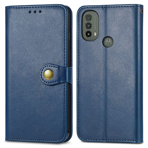 Custodia Portafoglio In Pelle Cover con Supporto S05D per Motorola Moto E20 Blu