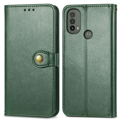 Custodia Portafoglio In Pelle Cover con Supporto S05D per Motorola Moto E40 Verde